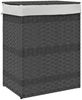 vidaXL Wäschekorb mit Deckel Grau 46x33x60 cm Poly Rattan 372031 Bild 2