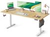 SONGMICS Höhenverstellbarer Schreibtisch, 180 x 80 cm, Memory-Funktion mit 4 Höhen, USB-C-Anschluss, Organizer, für Büro, goldeichenfarben Bild 2
