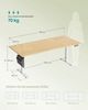 SONGMICS Höhenverstellbarer Schreibtisch, 180 x 80 cm, Memory-Funktion mit 4 Höhen, USB-C-Anschluss, Organizer, für Büro, goldeichenfarben Bild 5