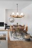 Esstisch Masherma aus Mangoholz, Retro Chic Design, Natur, rechteckig, Metallgestell in Messing, geeignet für 4–6 Personen Bild 5
