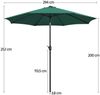 Yaheetech Sonnenschirm ∅ 222,5/261/294/326,5 cm, Gartenschirm mit Kurbel, Neigbar, UV Schutz 50+ Bild 4