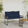 vidaXL Bank Outdoor mit Kissen Grau und Marine 118 x 55 x 82 cm 42025180 Bild 3