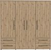 Forte Kleiderschrank, Holzwerkstoff, Artisan Eiche, 206 x 200 x 59 cm Bild 3
