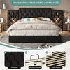 LVHOM Boxspringbett 160x200cm/180x200cm Bettgestell, Samt/PU, diamantgeprägtem Knopf-Design (Kunstlederbett, gepolsterter stabiler Metallrahmenkonstruktion mit flexiblen Nachttischlampe, USB-Ladeanschlüssen, Bettkasten, hydraulischem Stauraum-System, f... Bild 3