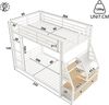 Merax Etagenbett (90x200cm), Kinderbett mit LED-Beleuchtung, mit 2 Stoffschubladen, Weiß Bild 4