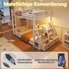 Merax Etagenbett (90x200cm), Kinderbett mit LED-Beleuchtung, mit 2 Stoffschubladen, Weiß Bild 5