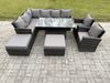 Fimous Outdoor Gartenmöbel Set aus Polyrattan mit 2 Großer Hockern 2 Sesseln Dunkelgrau gemischt Bild 2
