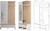 Marmex Möbel NEL L Garderobenschrank, Garderobe mit Spiegel und Kleiderstange, Dielenschrank, Kompaktgarderobe, laminierte Spanplatte, graubeige cashmere + cremona torro, 110x210x38 cm Bild 2