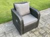 Fimous 5 Sitzer Dunkelgrau PE Wicker Rattan Gartenmöbel Set Liegestuhl Liebe Sofa 2 Sitzer Sofa Set Outdoor Oblong Couchtisch Bild 4