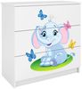 Raumhirsch Furniture Kommode Kinderkommode mit Schubladen Elefant in der Farbe Weiß Babydreams Bild 2