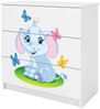 Raumhirsch Furniture Kommode Kinderkommode mit Schubladen Elefant in der Farbe Weiß Babydreams Bild 5