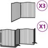 vidaXL 10-tlg. Hundetor mit Tür Faltbar Schwarz 800 cm Pappelholz 3155631 Bild 2