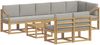 vidaXL Outdoor-Sofagarnitur mit Kissen 9 pcs Weiß und Hellgrau 3387855 Bild 2