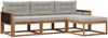 vidaXL Outdoor-Sofagarnitur mit Kissen 4 pcs Natur und Hellgrau 3382464 Bild 2