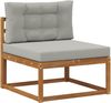 vidaXL Outdoor-Sofagarnitur mit Kissen 4 pcs Natur und Hellgrau 3382464 Bild 3
