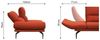 KAWOLA Sofa KIMI 3-Sitzer Ecksofa Stoff Recamiere rechts rot 90 x 170 x 300 cm Bild 4
