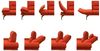 KAWOLA Sofa KIMI 3-Sitzer Ecksofa Stoff Recamiere rechts rot 90 x 170 x 300 cm Bild 2
