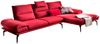 KAWOLA Sofa KIMI 3-Sitzer Ecksofa Stoff Recamiere rechts rot 90 x 170 x 300 cm Bild 3
