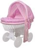WALDIN Stubenwagen-Set mit Ausstattung, Gestell/Räder weiß lackiert, Ausstattung rosa kariert Bild 3