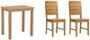 Woodroom Essgruppe Kota, (Hevea massiv lackiert, Tisch 50x70 cm, 2 Stühle), Stuhl, Holzstuhl, Massivholz, Stuhl-Set, Stühle, Esstisch, Tischgruppe Bild 2