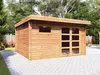 Vente-unique - CORALIO Gartenhaus Holz, PlatteGlas Braun - B 388 cm x H 203,3 cm x L 388 cm Bild 2