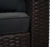 Poly-Rattan Garnitur HWC-F57, Balkon-/Garten-/Lounge-Set Sofa Sitzgruppe ~ braun, Kissen dunkelgrau mit Deko-Kissen Bild 4