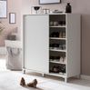 Kadima Design Schuhschrank "Fulda": 20 Paar Schuhe, moderne Ablagefächer, Schiebetüren, kratzfest, Melaminharz. Weiß, 100x38x108 cm Bild 2