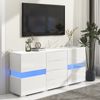 Merax Hochglanz Weiß, Sideboard, Lagerung Schrank Schrank Einheit mit 16 Farben LED-Leuchten Bild 2