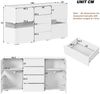 Merax Hochglanz Weiß, Sideboard, Lagerung Schrank Schrank Einheit mit 16 Farben LED-Leuchten Bild 4