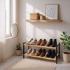 Relaxdays Schuhregal Bambus 2 Ebenen Bild 3