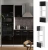 Mikrowellenschrank R-Line Schwarz Hochglanz 60 cm Vicco Bild 2