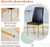 Esszimmerstühle 4er Set schwarz gold Kunstleder Stuhl Metallgestell Küchenstuhl Bild 5