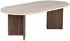 Modern Coffee Table, 119 x 40 x 60 cm, Travertine & Walnut Colors | 100% Melamine Coated Particle Board, 18 mm Thickness | Stylish & Functional Design for Contemporary Living Spaces Bild 2