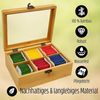 hausleben Teebox Tee Organizer,Aufbewahrungsbox,kompakte Teedose für Küche, 21x16x7,5cm, (Packung, 1-tlg, 6 Fächer für Teebeutel), aus Bambus mit transparentem Deckel Bild 3