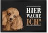 speecheese Fußmatte Hier wache ich! PUDEL Fußmatte mit Motiv Fußabtreter Bild 4
