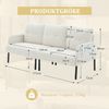 3-Sitzer Sofa aus Cord mit Seitentasche, 171 x 72 x 80 cm, Beige Bild 4