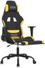 Gaming-Stuhl mit Fußstütze Drehbar Schwarz und Hellgelb Stoff, Drehbar [345484] Bild 4
