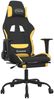 Gaming-Stuhl mit Fußstütze Drehbar Schwarz und Hellgelb Stoff, Drehbar [345484] Bild 2