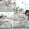 Leesentec Shaggy Velvet Teppich 160x200cm Grau Weiß - Weicher Flauschteppich Bild 2
