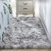Leesentec Shaggy Velvet Teppich 160x200cm Grau Weiß - Weicher Flauschteppich Bild 4