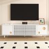 Merax Lowboard mit Goldakzenten (1 St, 170 L x 36 B x 54 H(cm), TV-Schrank mit 4 Türen,Kippschutz,Stauraum & verstellbare Metallfüße Bild 3