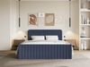 Selsey 'Saliano' Boxspringbett mit Bettkasten, Topper und Chenille-Bezug, Marineblau, 160x200 cm Bild 2