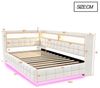 Merax Daybett mit LED-Beleuchtung und USB-Ladeanschlüssen (Jugendbett Kinderbett Einzelbett Sofabett aus Samtstoff, 1 tlg), Polsterbett Tagesbett 90x200cm mit hydraulischem Stauraum & Staufächer Bild 4