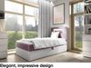 MEBLINI Kinderbett mit Bettkasten GARETH 1 100x200 Rechts – H3/Lila Samt Gepolstert Einzelbett mit Matratze - Polsterbett mit Stauraum - Bett mit Kopfteil – Stauraumbett Bild 2
