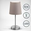 B.K.Licht Tischleuchte Tischlampe, Taupe, Stoffschirm E14 - BKL1299, ohne Leuchtmittel, Leselampe Nachttischlampe Schreibtischlampe ohne Leuchtmittel Bild 5
