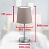 B.K.Licht Tischleuchte Tischlampe, Taupe, Stoffschirm E14 - BKL1299, ohne Leuchtmittel, Leselampe Nachttischlampe Schreibtischlampe ohne Leuchtmittel Bild 3