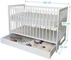 Kids Collective Babybett Gitterbett mit Schublade Kinderbett 60x120 höhenverstellbar, aus hochwertigem Kiefernholz, viel Stauraum, mit Matratze Bild 4