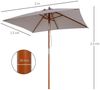 Outsunny Sonnenschirm Knickbarer 3-stufig einstellbarer Schirm, LxB: 200x150 cm, Strandschirm, Gartenschirm, Tannenholz+Polyester Grau Bild 3