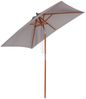 Outsunny Sonnenschirm Knickbarer 3-stufig einstellbarer Schirm, LxB: 200x150 cm, Strandschirm, Gartenschirm, Tannenholz+Polyester Grau Bild 2