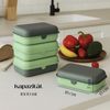 Cofi Brotdosen 3er-Set – Lunchbox / Frühstücksbox – BPA-frei, spülmaschinenfest, stapelbar, 1600 ml Grün-Grau Bild 3